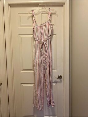 mi ami Multicolor Striped Jumpsuit- Pink, Blue, Beown, Purple, size XL